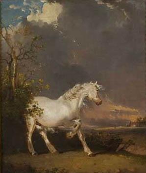 James Ward A horse in a landscape startled by lightning Germany oil painting art